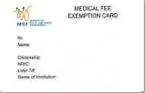 Medical Fee Exemption Card